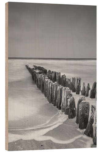 Hout print Mystical groyne on Sylt II