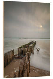 Hout print Mystical groyne on Sylt IV