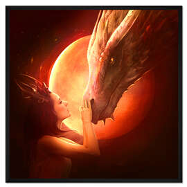 Gerahmter Kunstdruck Roter Drache