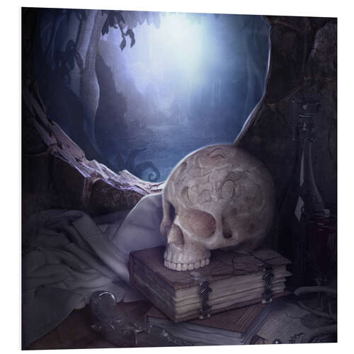 PVC-taulu Books and Skull