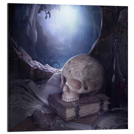 Galleriprint Books and Skull