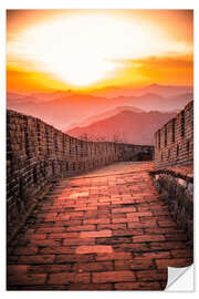 Selvklebende plakat The Great Wall at sunset I