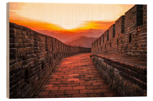 Hout print The Great Wall at sunset II