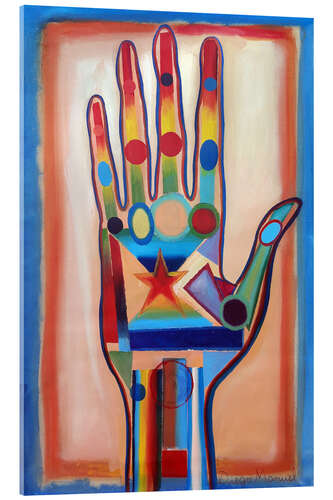 Tableau en verre acrylique La main VII