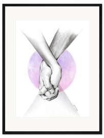Gerahmter Kunstdruck Händchen halten