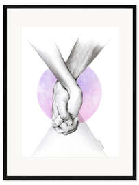 Ingelijste kunstdruk Holding hands