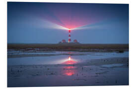 Foam board print Westerheversand lighthouse in the evening