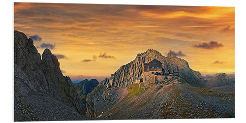 Hartschaumbild Meilerhütte bei Sonnenuntergang