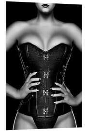 Foam board print Woman wearing black corset