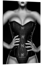 Magnettafel Frau mit schwarzem Korsett