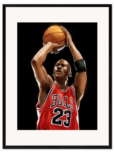 Ingelijste kunstdruk Michael Jordan