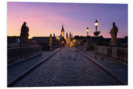 Foam board print Wurzburg at dusk