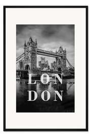 Gerahmter Kunstdruck Städte im Regen: London