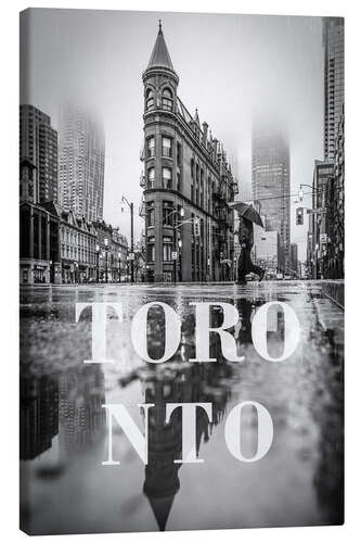 Canvas-taulu Cities in the rain: Toronto