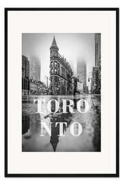 Gerahmter Kunstdruck Städte im Regen: Toronto