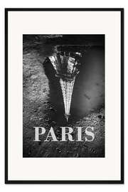 Gerahmter Kunstdruck Städte im Regen: Paris