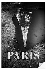 Muursticker Cities in the rain: Paris