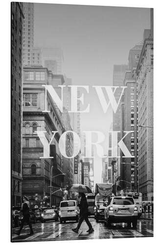 Aluminium print Cities in the rain: New York