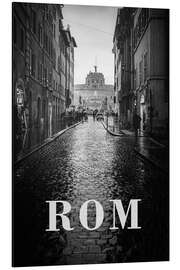 Aluminium print Cities in the rain: Rome