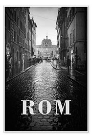 Poster Villes sous la pluie, Rome (allemand)