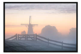 Gerahmter Kunstdruck Windmühle der Vlinder in der Betuwe
