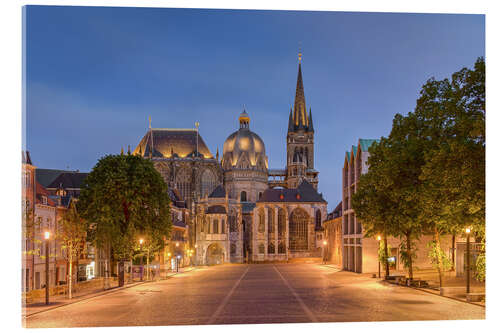 Acrylic print Aachen Cathedral in the evening