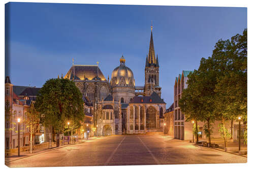 Lienzo Catedral de Aquisgrán en la noche