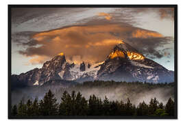 Gerahmter Kunstdruck Naturschauspiel am Watzmann