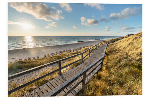 Foam board print Sunset at the Red Cliff on Sylt