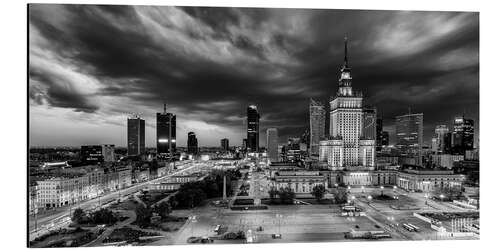 Aluminium print Warsaw city center, Poland