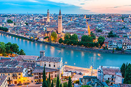 Magnettafel Verona am Abend