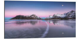 Aluminium print Magic light on the beach