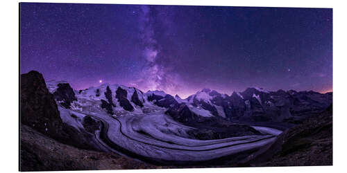 Aluminium print Star rain over the glacier