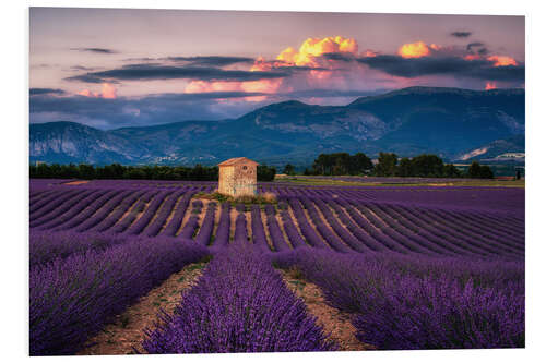 Hartschaumbild Abendstimmung in der Provence