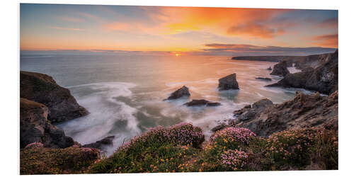 Foam board print Sunset at the cliffs