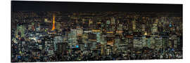 Aluminium print Tokyo at night