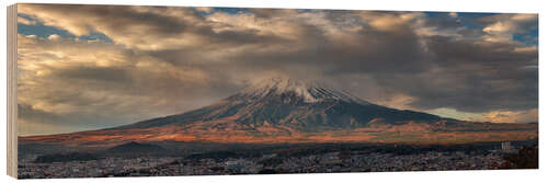 Wood print Mount Fuji Panorama