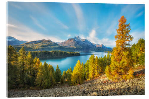 Acrylglasbild Goldenes Engadin