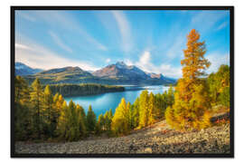 Gerahmter Kunstdruck Goldenes Engadin