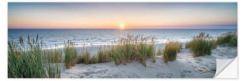 Selvklebende plakat Sunset at the beach