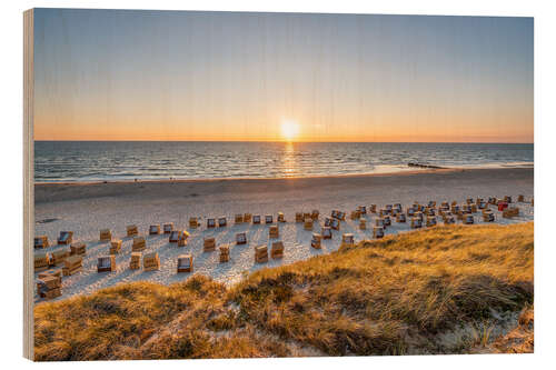 Hout print Red cliff sunset