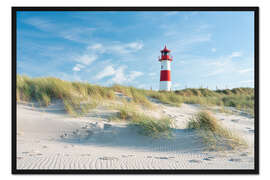 Gerahmter Kunstdruck Leuchtturm List Ost auf Sylt