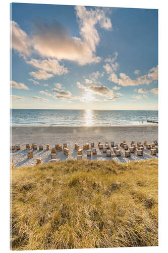 Acrylic print Beach chairs on Sylt