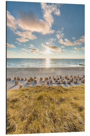 Aluminium print Beach chairs on Sylt