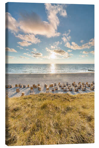 Canvas print Beach chairs on Sylt