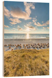 Holzbild Strandkörbe auf Sylt