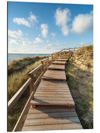 Aluminium print Wooden walkway on Sylt near Kampen