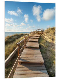 Hartschaumbild Holzsteg auf Sylt bei Kampen