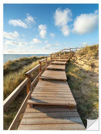 Naklejka na ścianę Wooden walkway on Sylt near Kampen