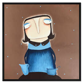 Gerahmter Kunstdruck Anne-Gret Serwuschok kocht frische Braunbärsoße